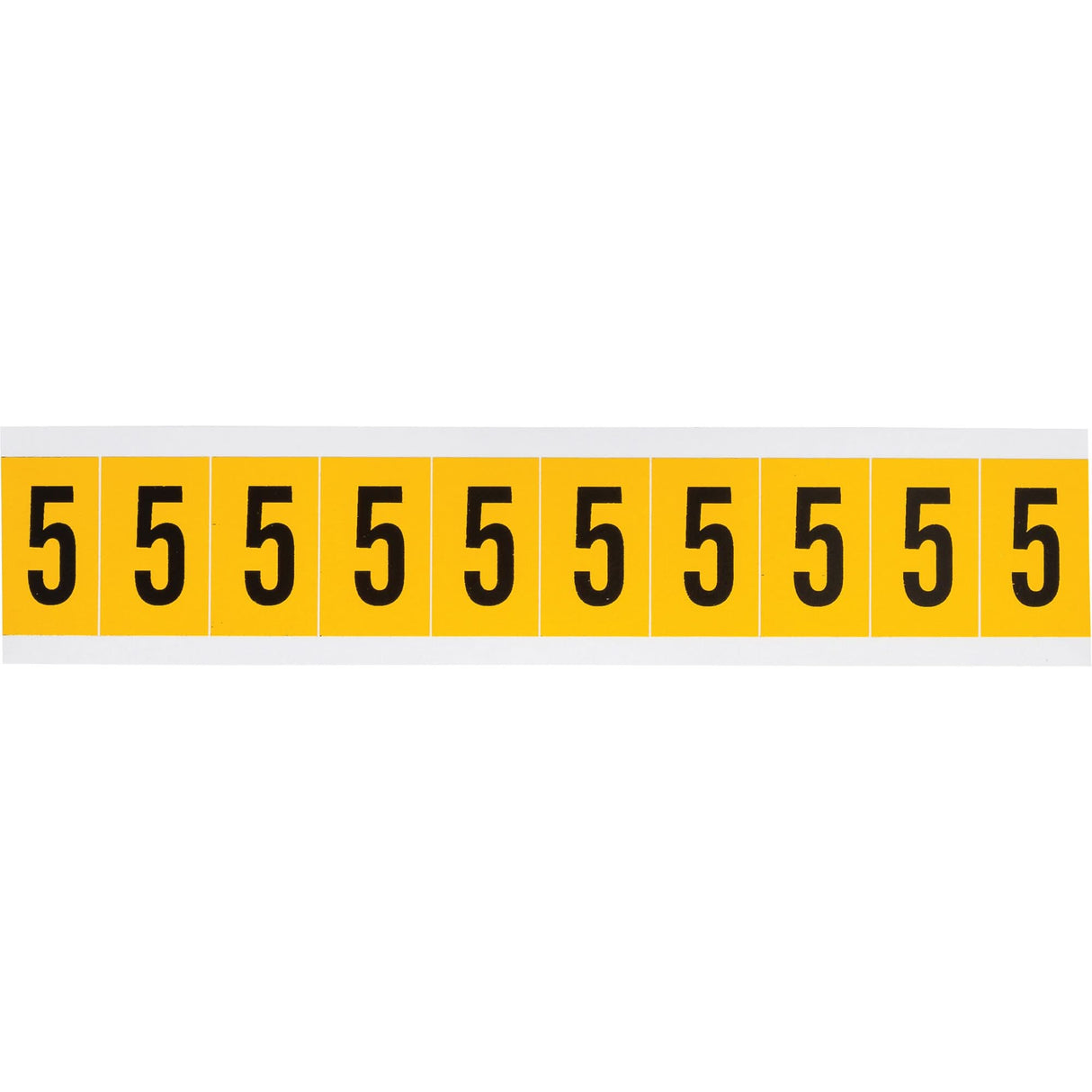 Individual Number and Letter Labels, 5, 1" H, Black on Yellow