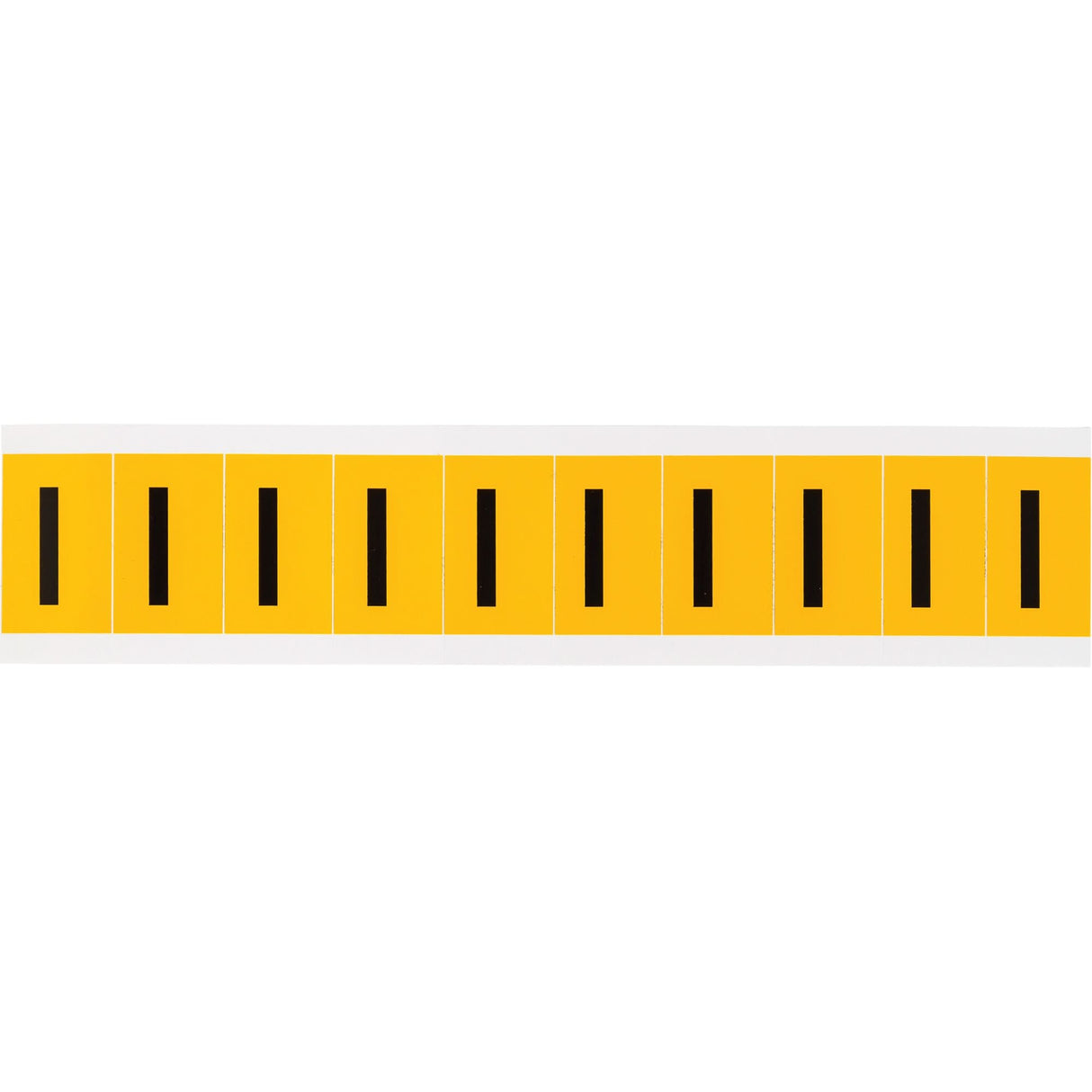 Individual Number and Letter Labels, I, 1" H, Black on Yellow