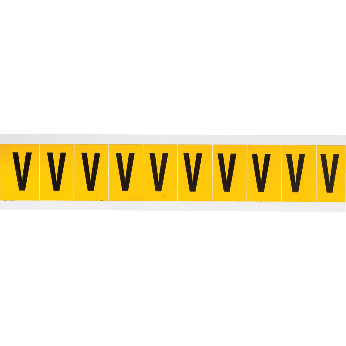 Individual Number & Letter Labels, V, 1" H, Black on Yellow