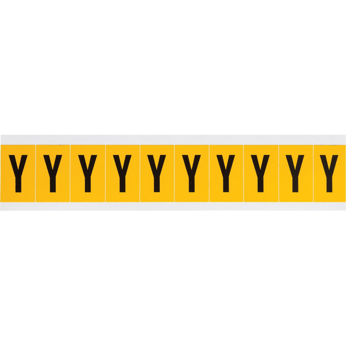 Individual Number & Letter Labels, Y, 1" H, Black on Yellow