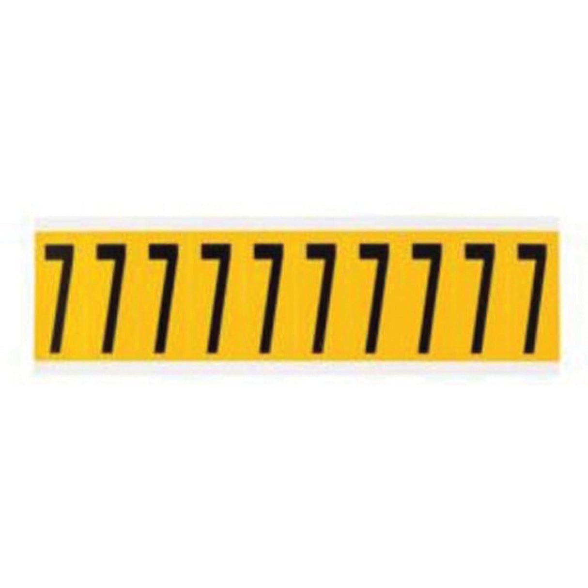 Individual Number and Letter Label, 7, 2" H, Black on Yellow