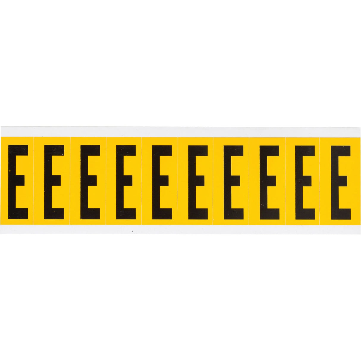 Individual Number and Letter Labels, E, 2" H, Black on Yellow