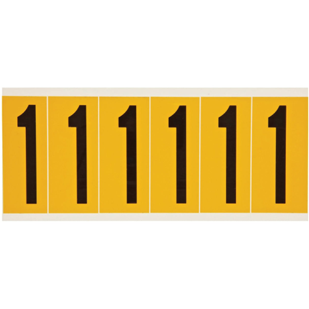 Individual Number and Letter Labels, 1, 3" H, Black on Yellow