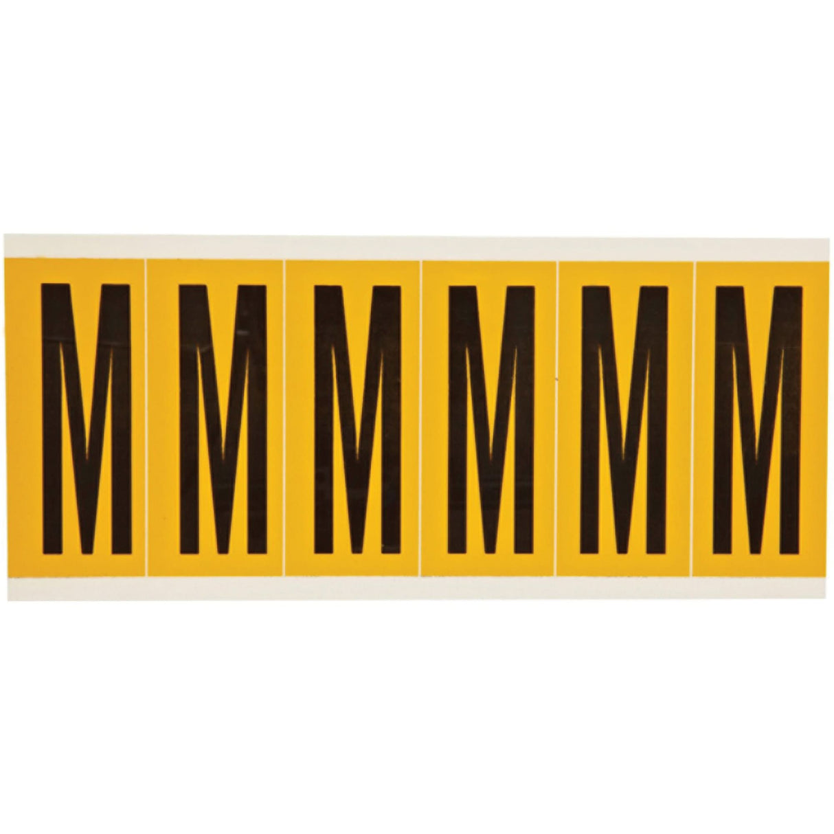 Individual Number & Letter Labels, M, 3" H, Black on Yellow