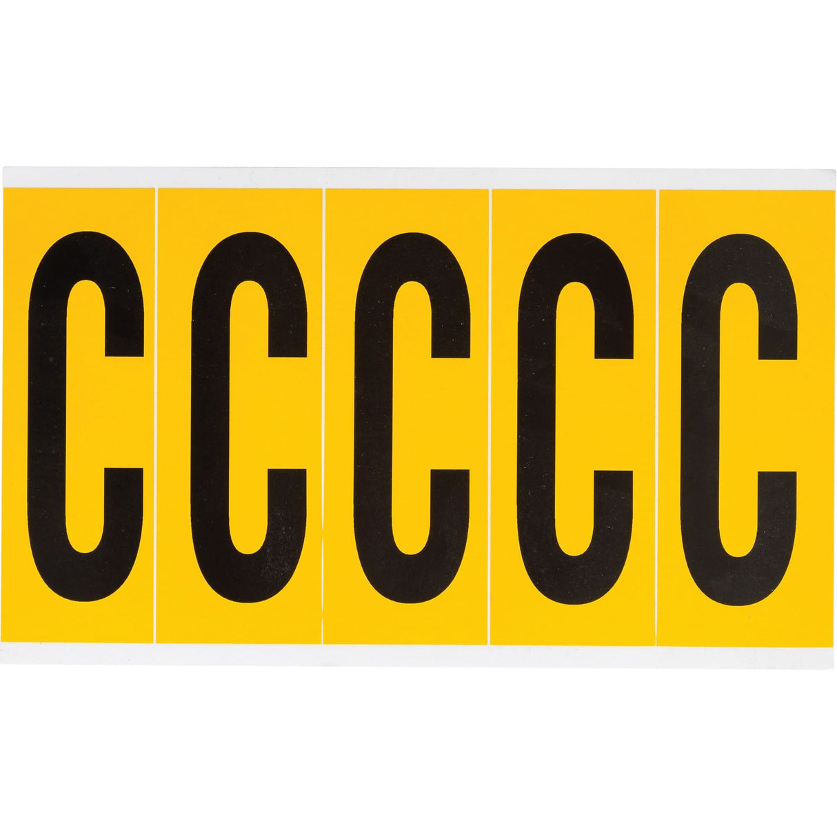 Individual Number and Letter Labels, C, 4" H, Black on Yellow