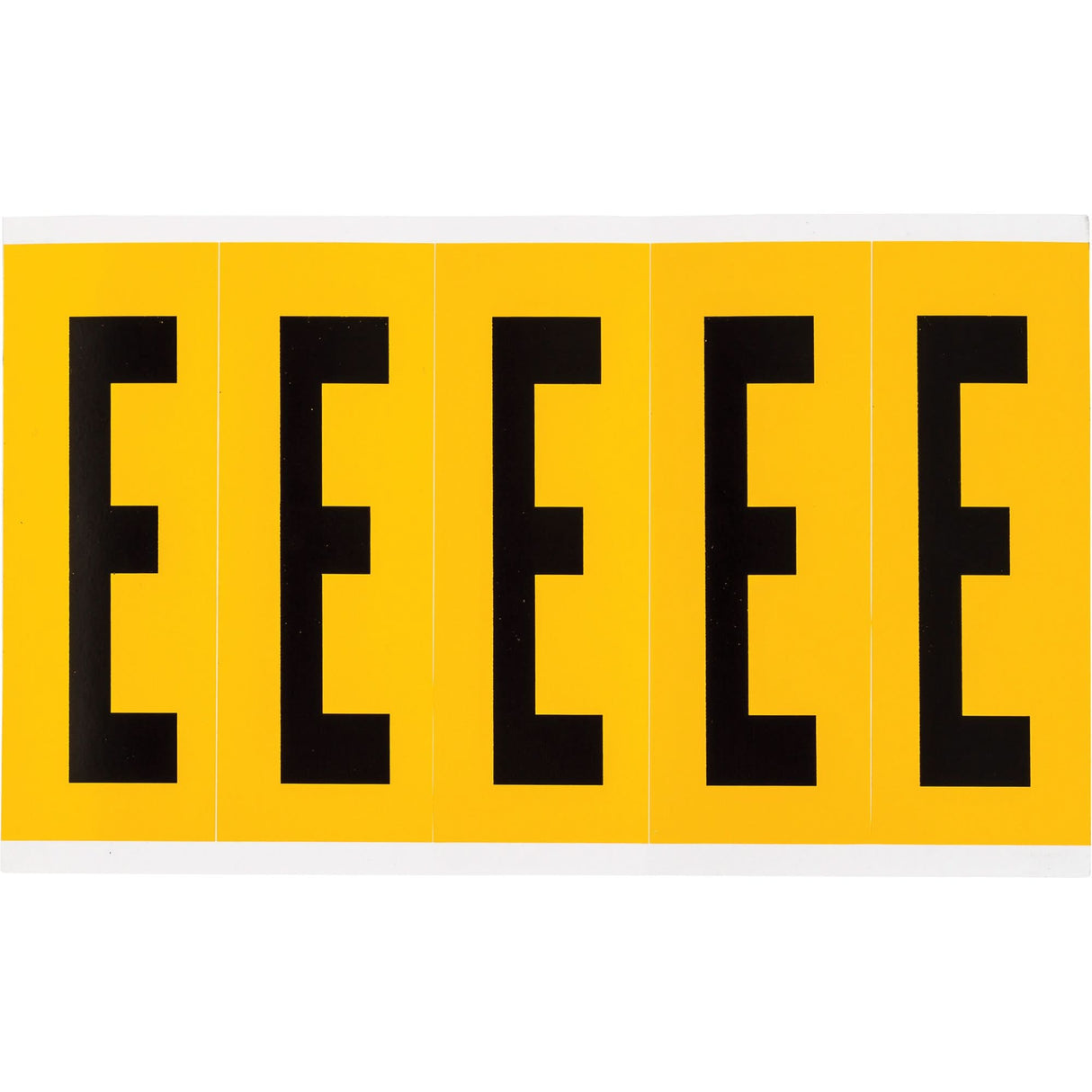 Individual Number and Letter Labels, E, 4" H, Black on Yellow