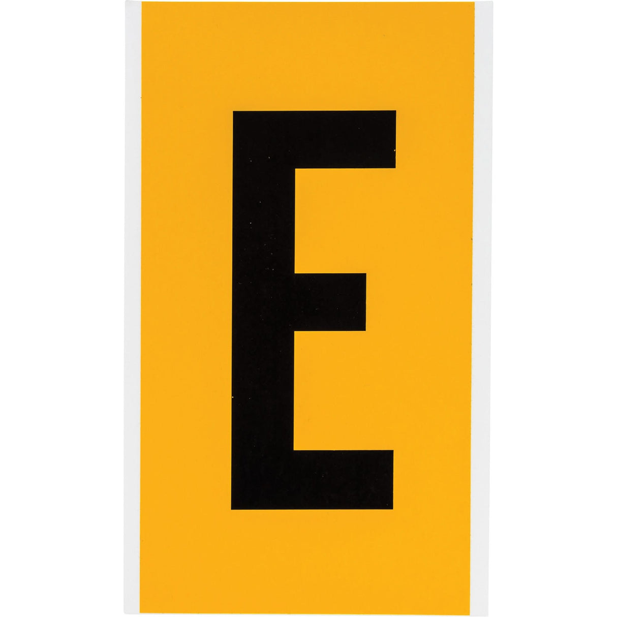 Individual Number and Letter Label, E, 6" H, Black on Yellow