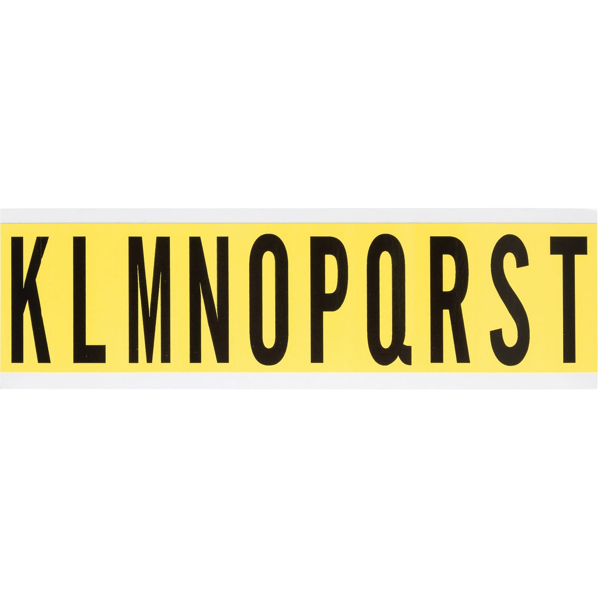 Repositionable Individual Number and Letter Labels, K/L/M/N/O/P/Q/R/S/T, 2" H, Black on Yellow