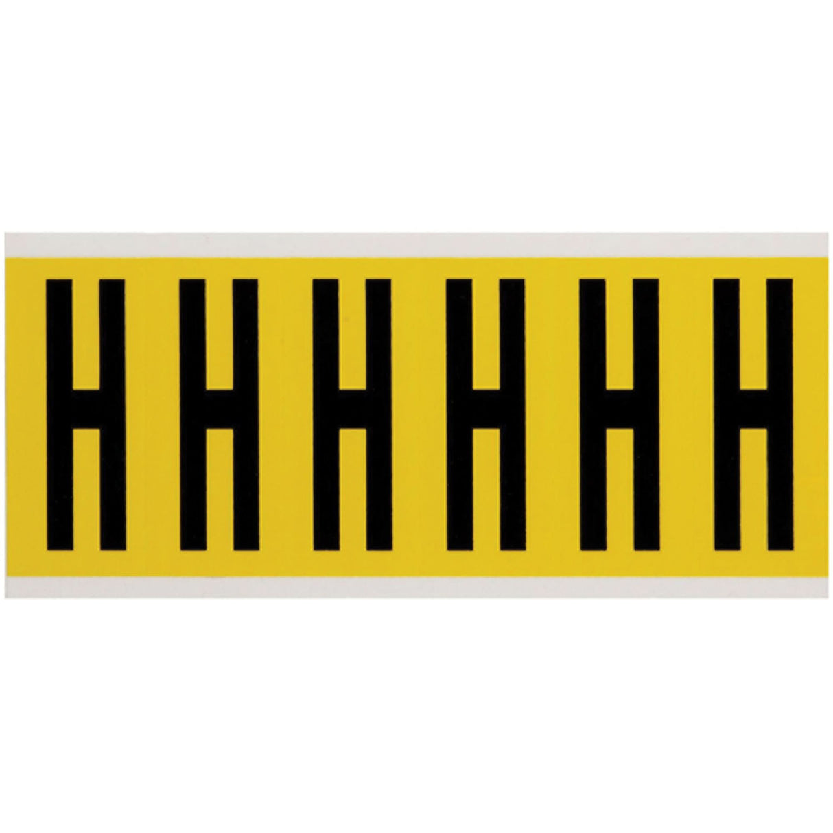 Repositionable Individual Number and Letter Labels, H, 3" H, Black on Yellow