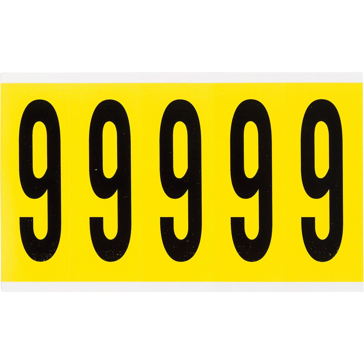 Repositionable Individual Number and Letter Labels, 9, 4" H, Black on Yellow