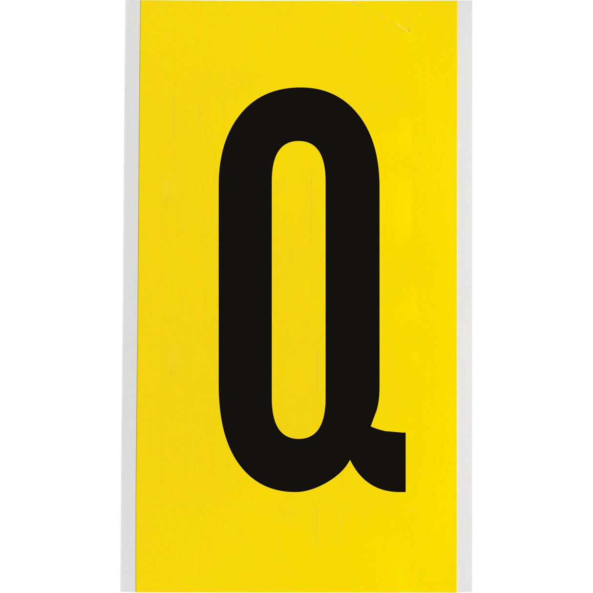 Repositionable Individual Number & Letter Labels, Q, 6" H, Black on Yellow
