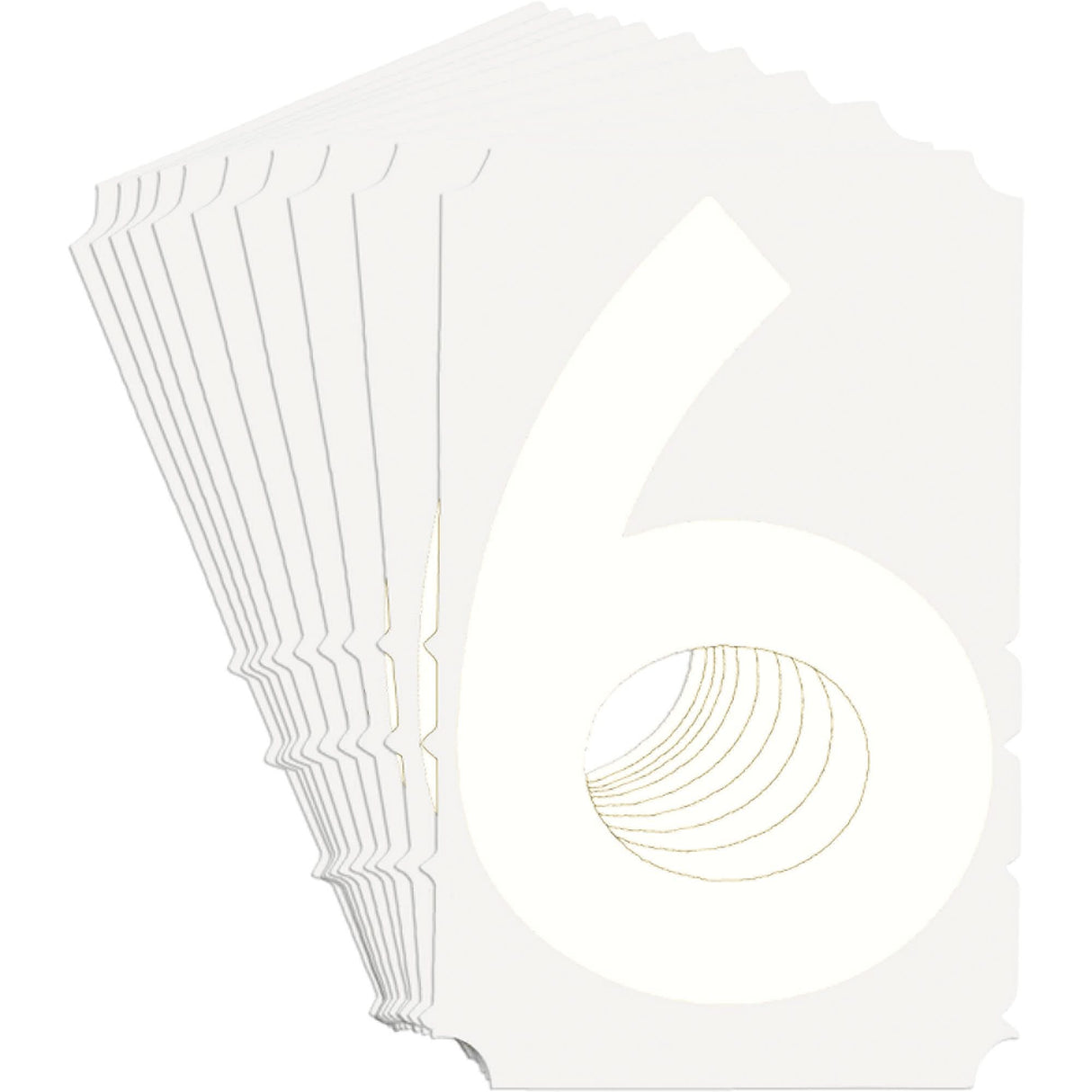 Quick-Align® Individual Gothic Number and Letter Labels, 6, 3" H, White