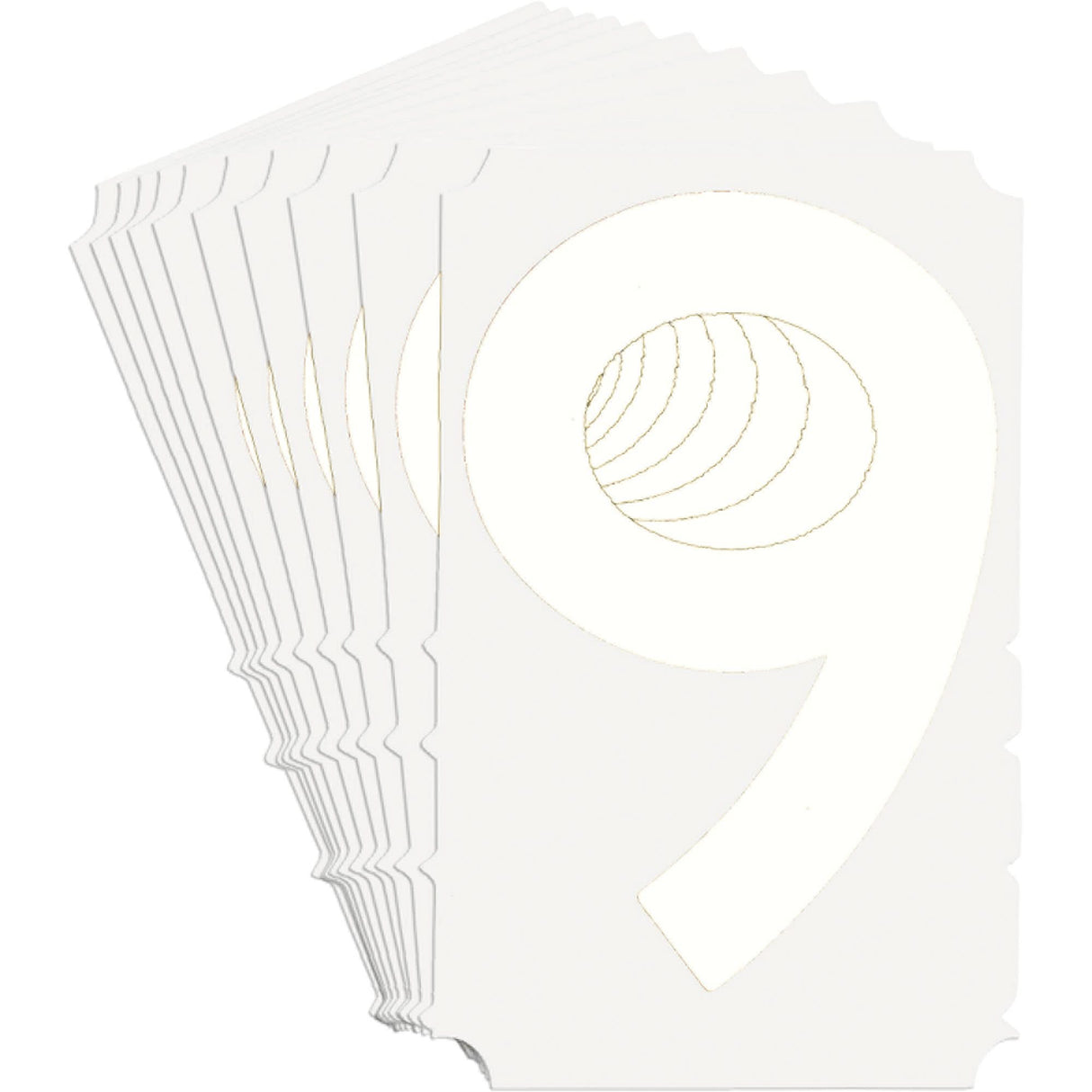 Quick-Align® Individual Gothic Number and Letter Labels, 9, 3" H, White