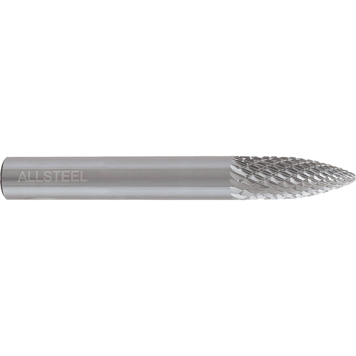 AllSteel™ Tapered Shape Carbide Burr, SG-3, 3/8" Dia., 1/4" Shank, 3/4" Depth of Cut