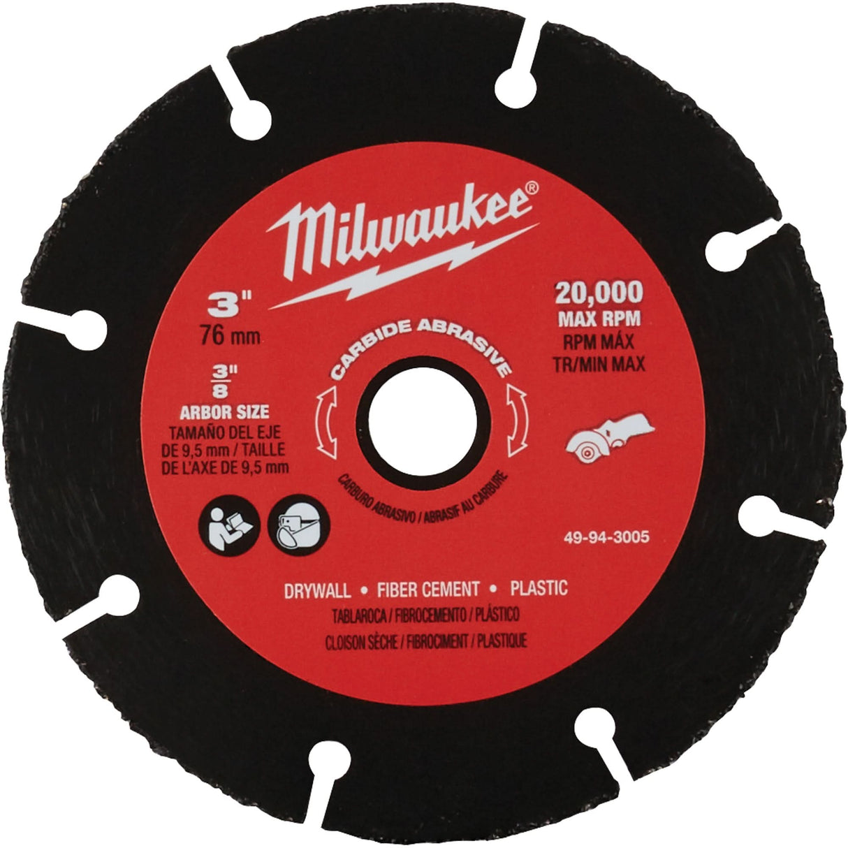 Carbide Abrasive Blade, 3" x 3/8" Arbor, Silicon Carbide, 20000 RPM
