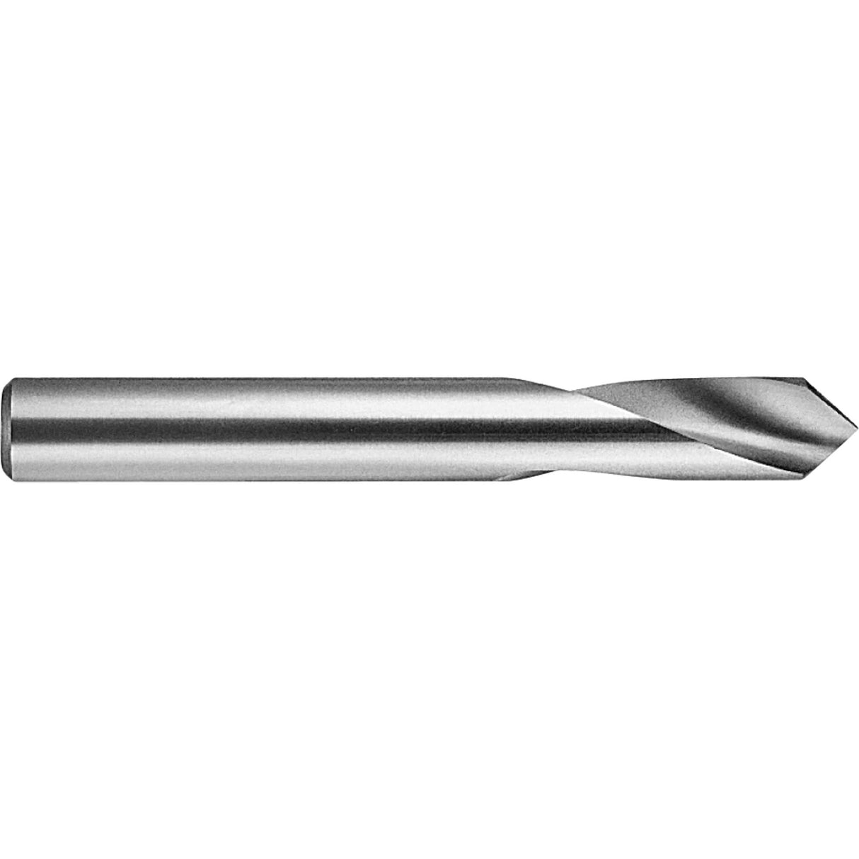 Spotting Drill, Bright, Regular Length, 1/4", High Speed Steel, 90° Point
