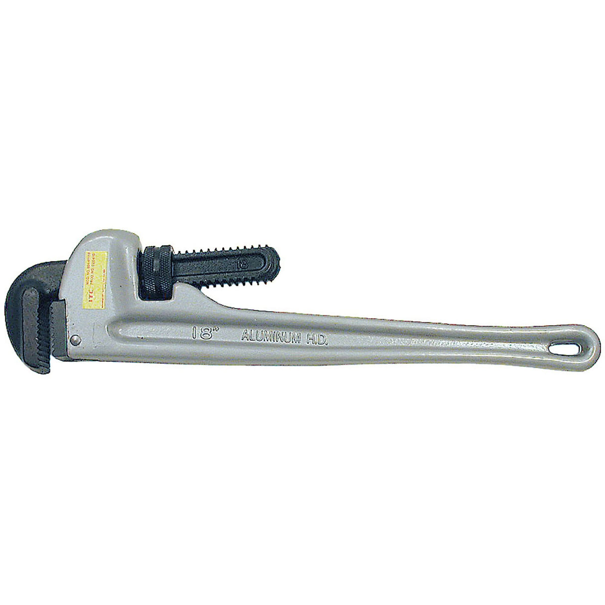 Pipe Wrench, 2-1/2" Jaw Capacity, 18" Long, Non-Ergonomic Handle