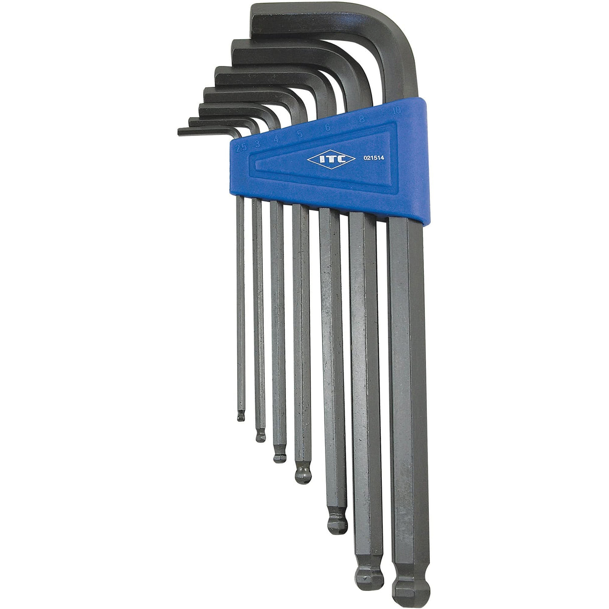 Ball Nose Hex Key Set, 7 Pcs., Metric