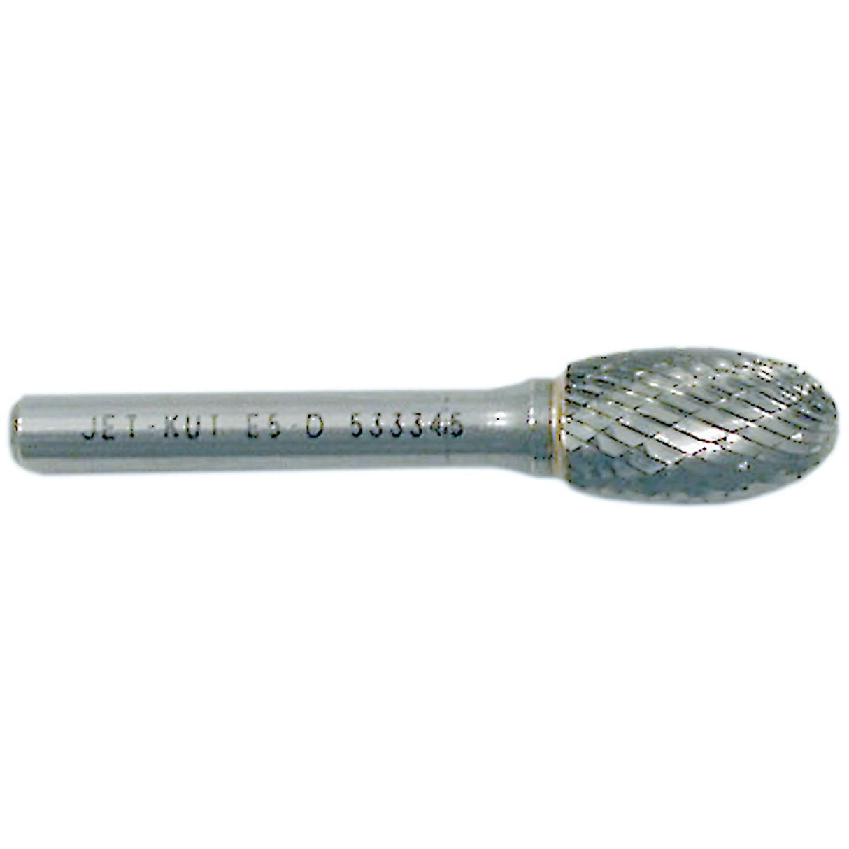 Oval Burr, 1/4" Dia., 1/4" Shank, 3/8" Depth of Cut
