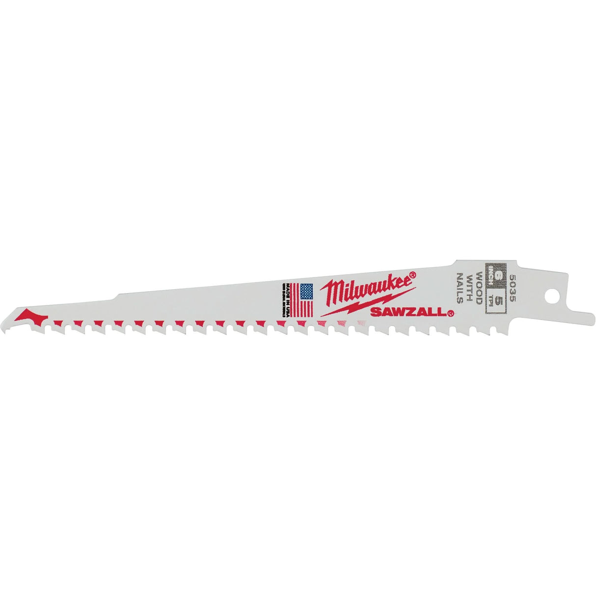 Sawzall® Blade, Bi-Metal, 5 TPI, 6" L x 3/4" W