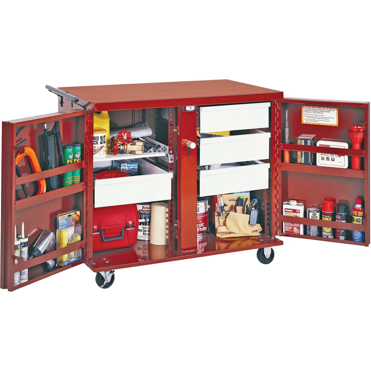 Rolling Work Bench, 43-7/8" W x 40-1/2" H x 26-7/8" D, 21.7 Cubic Feet Capacity