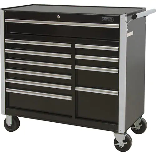 Industrial Tool Cart, 11 Drawers, 41" W x 18-3/4" D x 39-1/3" H, Black