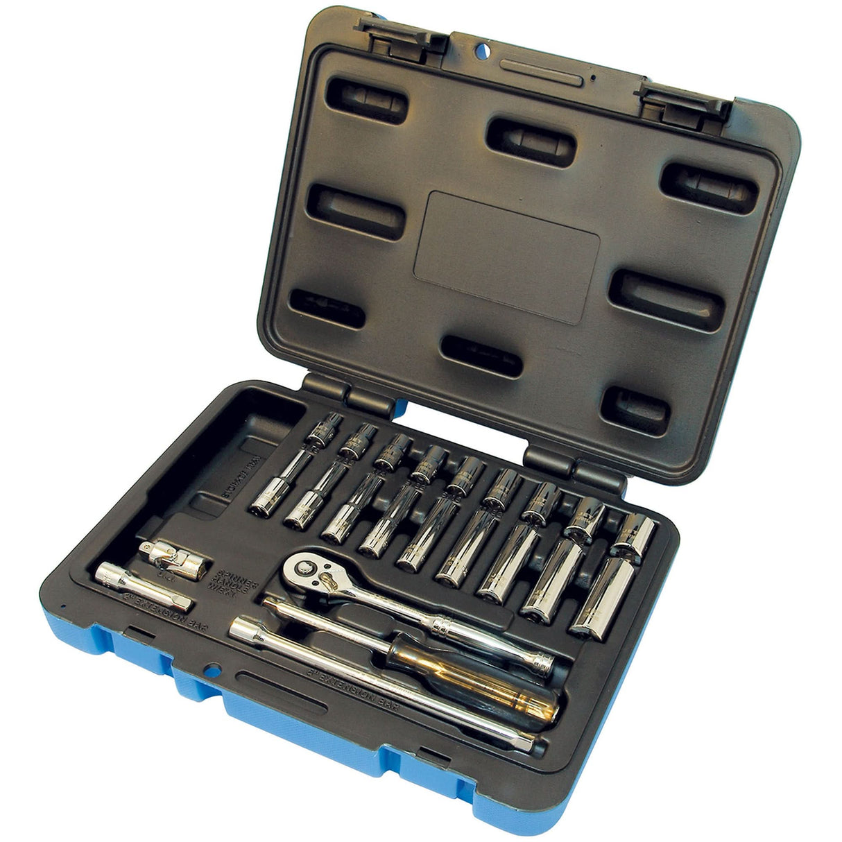 SW1424-6 6-Point SAE Socket & Socket Wrench Set, 24 Pcs, 1/4" Drive Size, Deep