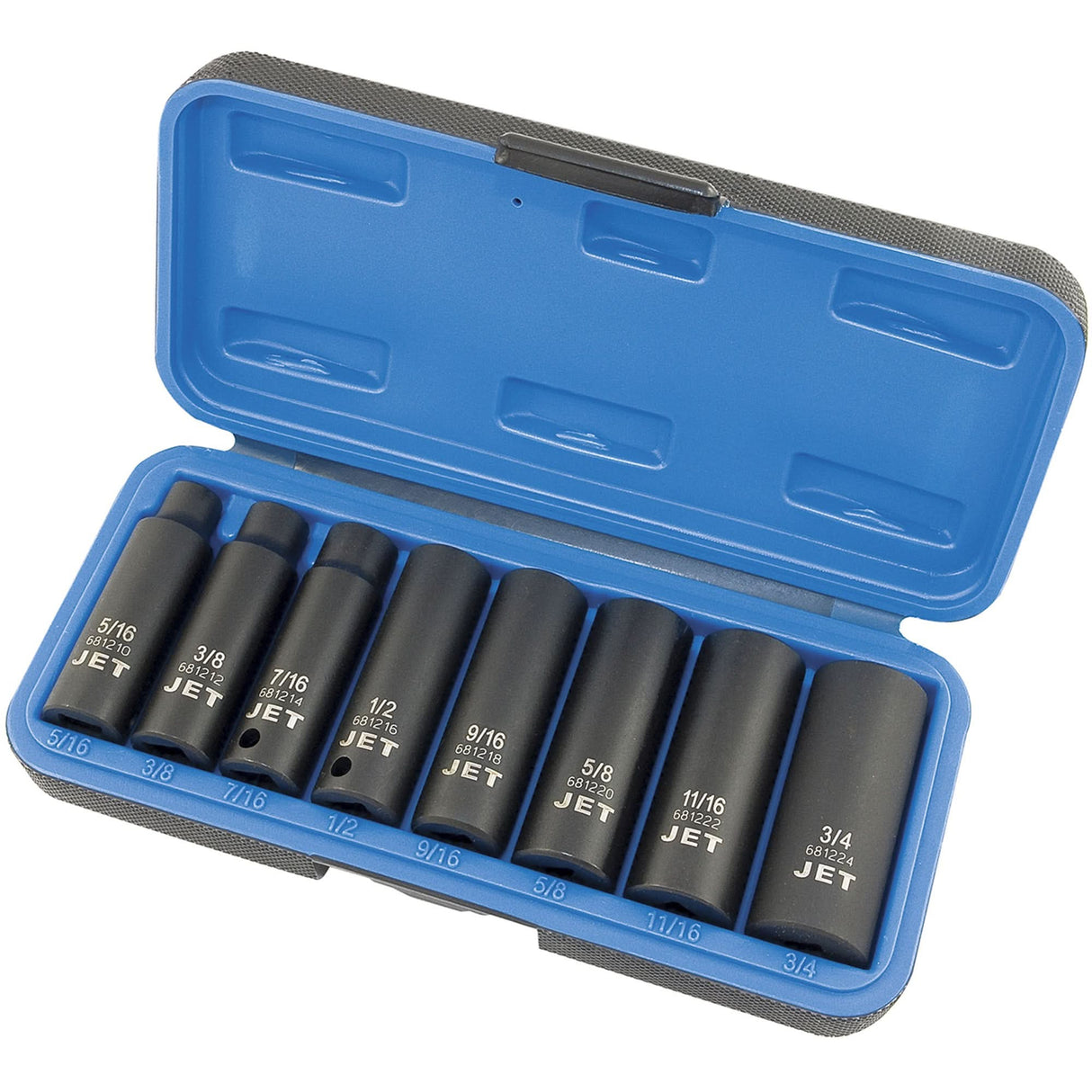 PS838D SAE Socket Set, 8 Pcs, Impact, 3/8" Drive Size, Deep