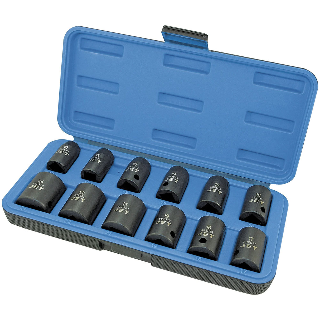 Metric Impact Socket Set, 12 Pcs, 1/2" Drive Size