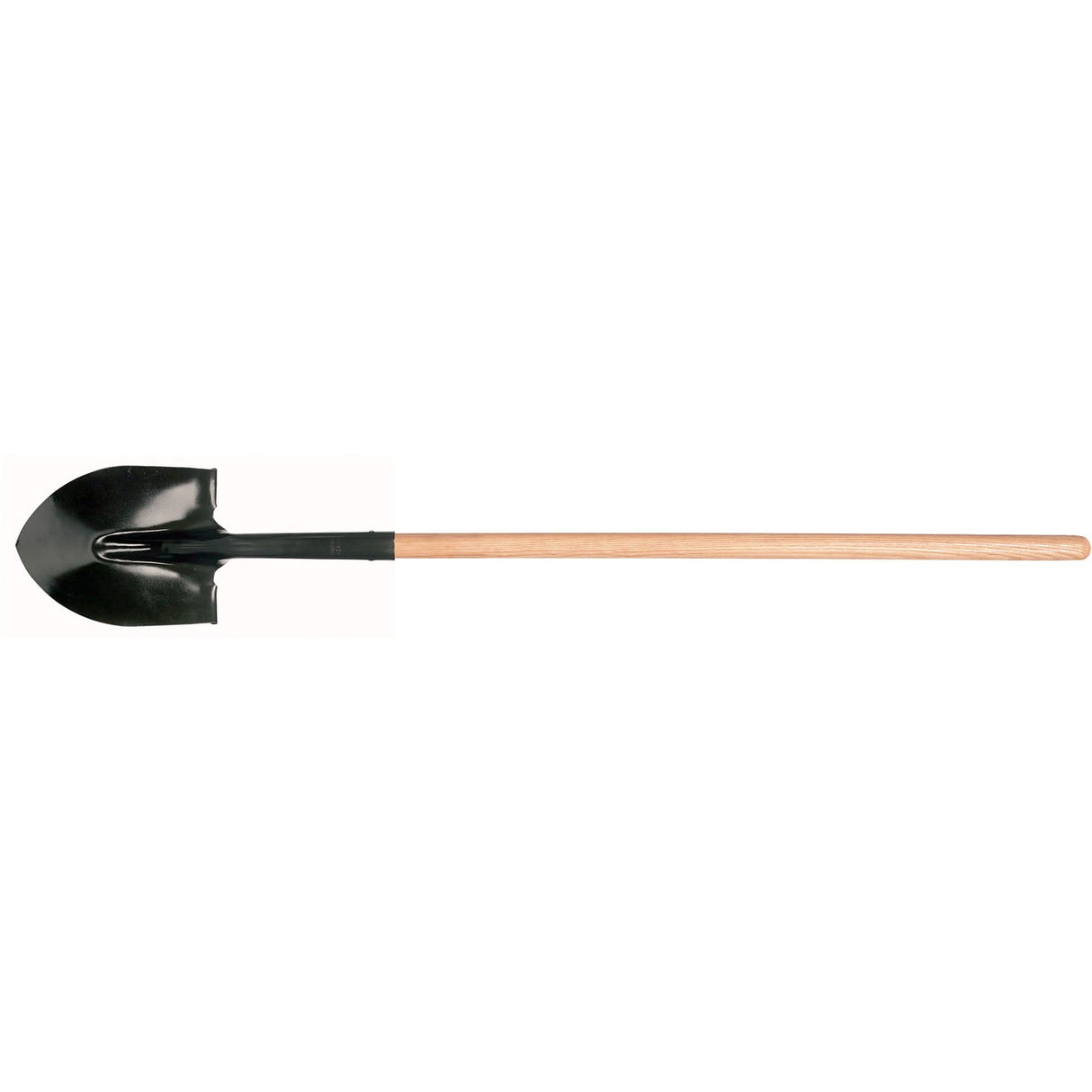 Round Point Shovel, Tempered Steel Blade, Hardwood, Straight Handle