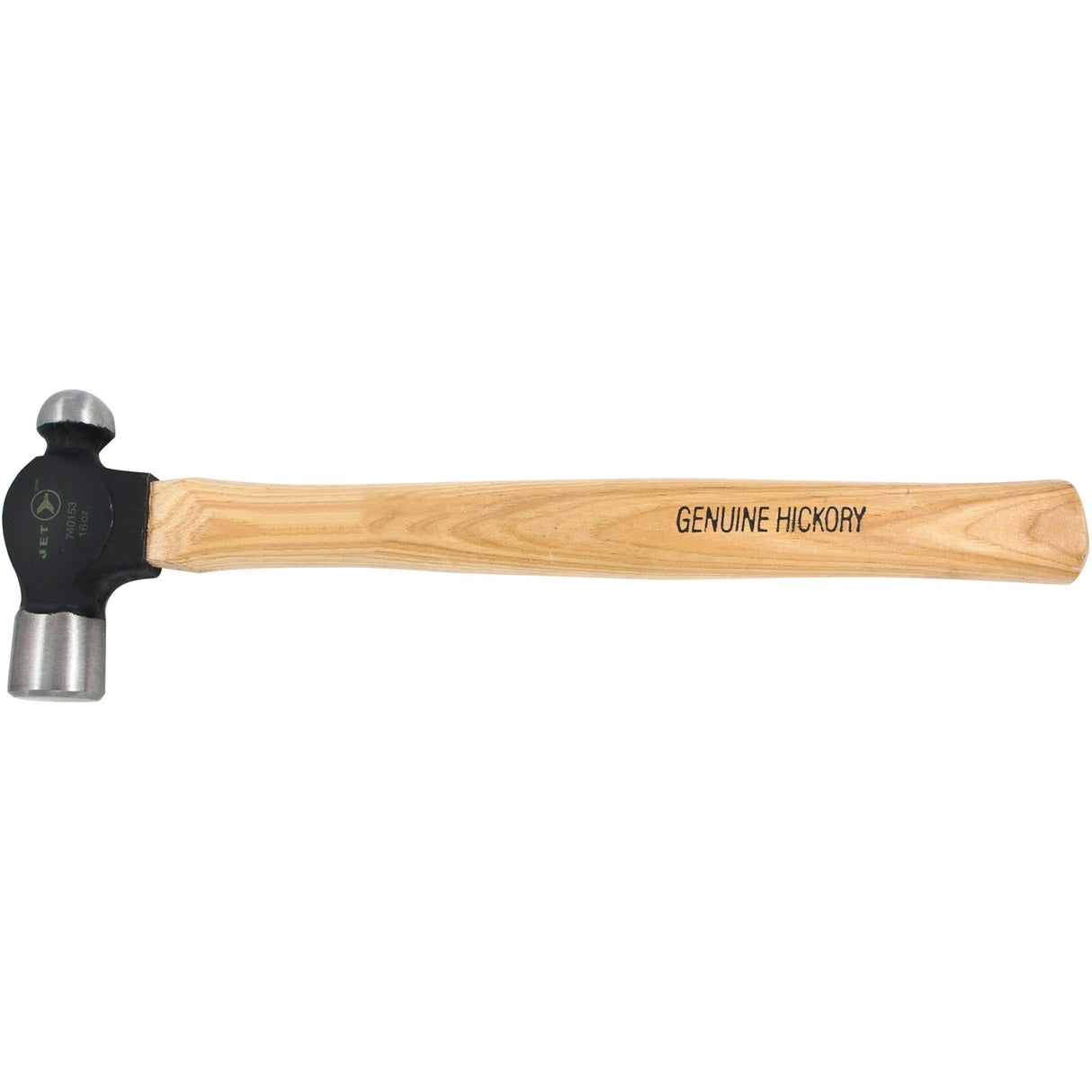 Heavy-Duty Hickory Handle Ball Pein Hammer, 16 oz. Head Weight, Wood Handle