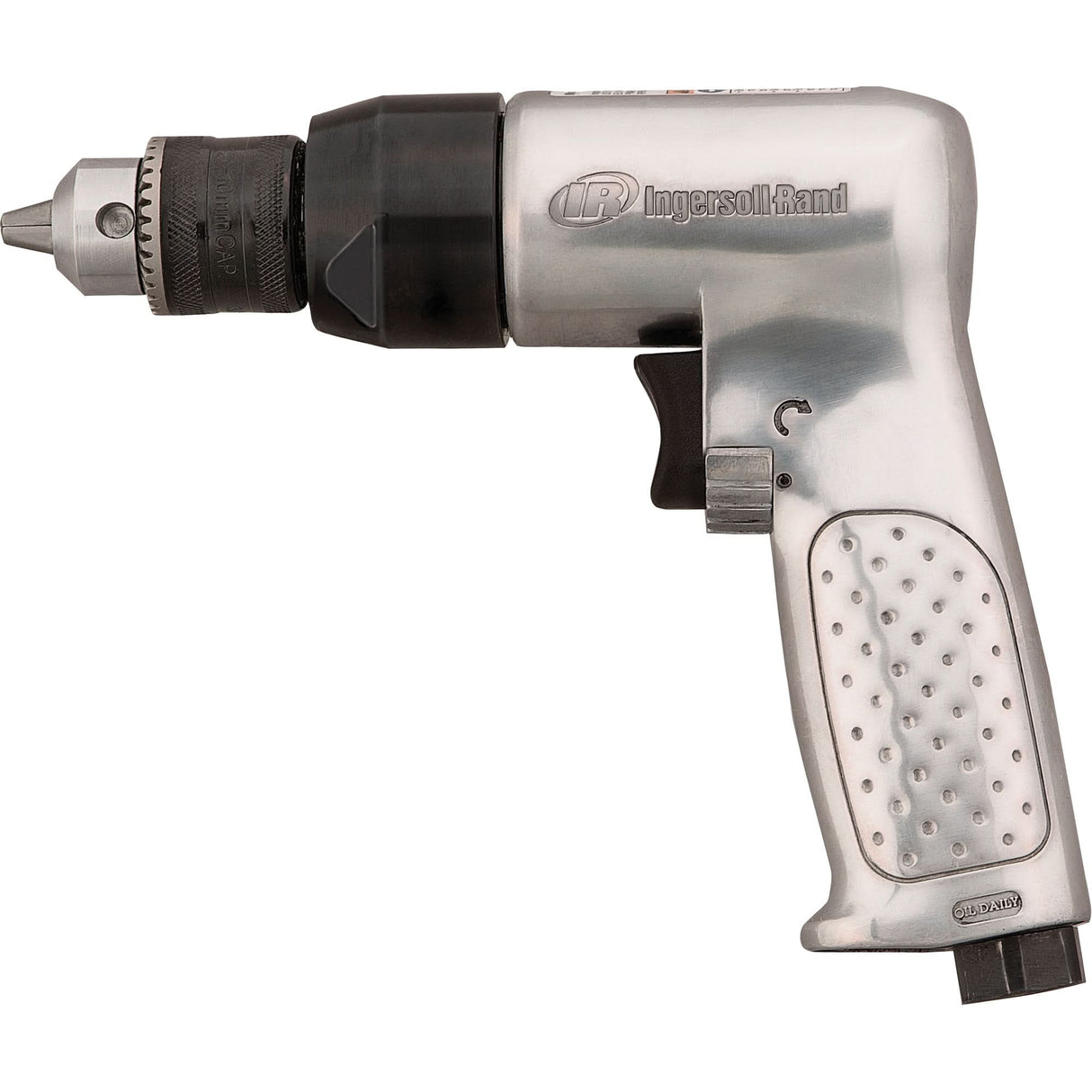 Reversible Air Drill, 4 CFM, 1/4" NPTF, 93 dBA, 3/8" Chuck, Keyed