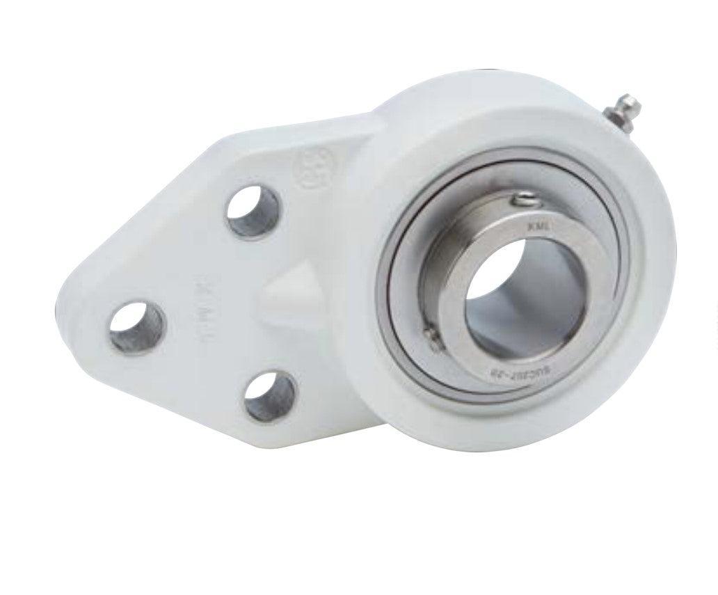 FB205-SSUC205 | 1" Shaft Thermoplastic 3-Bolt Flange With Stainless Insert Bearing