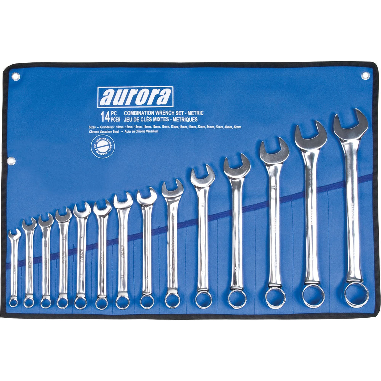 Wrench Set, Combination, 14 Pieces, Metric