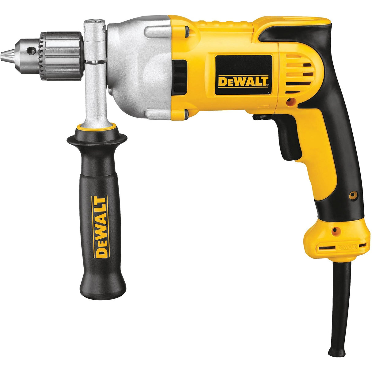 Heavy-Duty VSR Pistol Grip Drill, 1/2" Chuck, 10 A, 120 V, 0-1250 RPM, Keyed Chuck