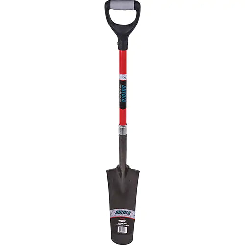 Heavy-Duty Drain Spade, Carbon Steel, 14" x 5-1/2" Blade, 29" L, D-Grip Handle