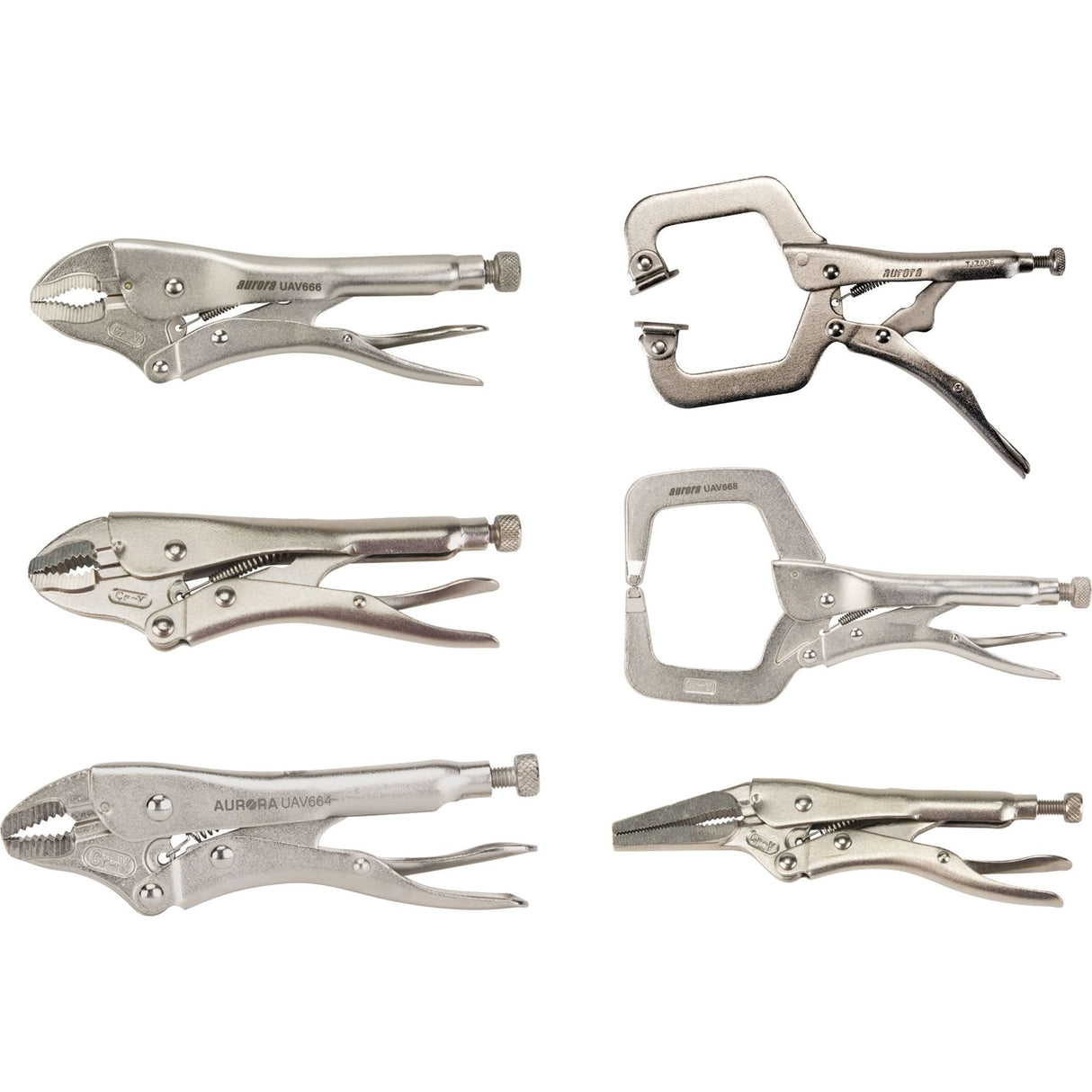 Locking Plier Set, 6 Pieces