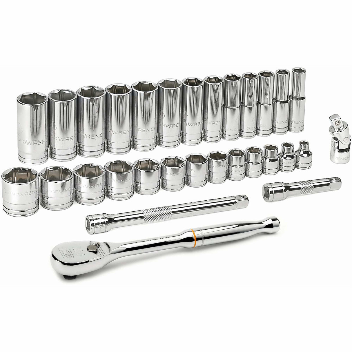 6-Point SAE Mechanics Tool Set, 30 Pcs, 3/8" Drive Size, Deep
