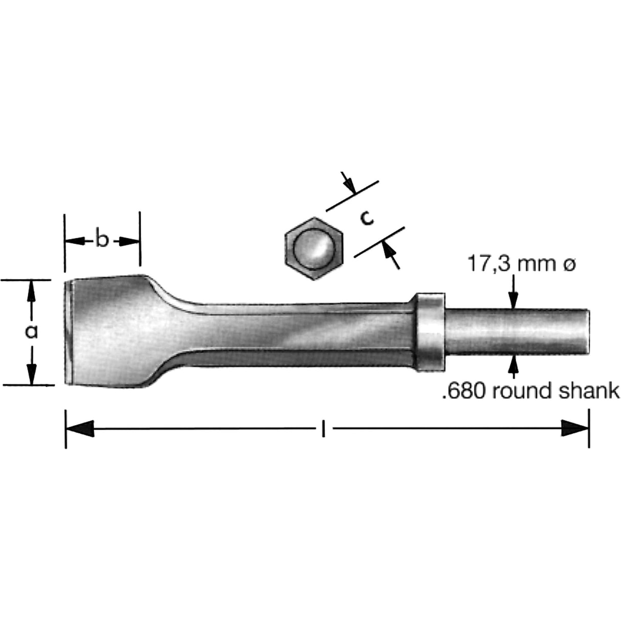 Pneumatic Chisel With Retaining Collar