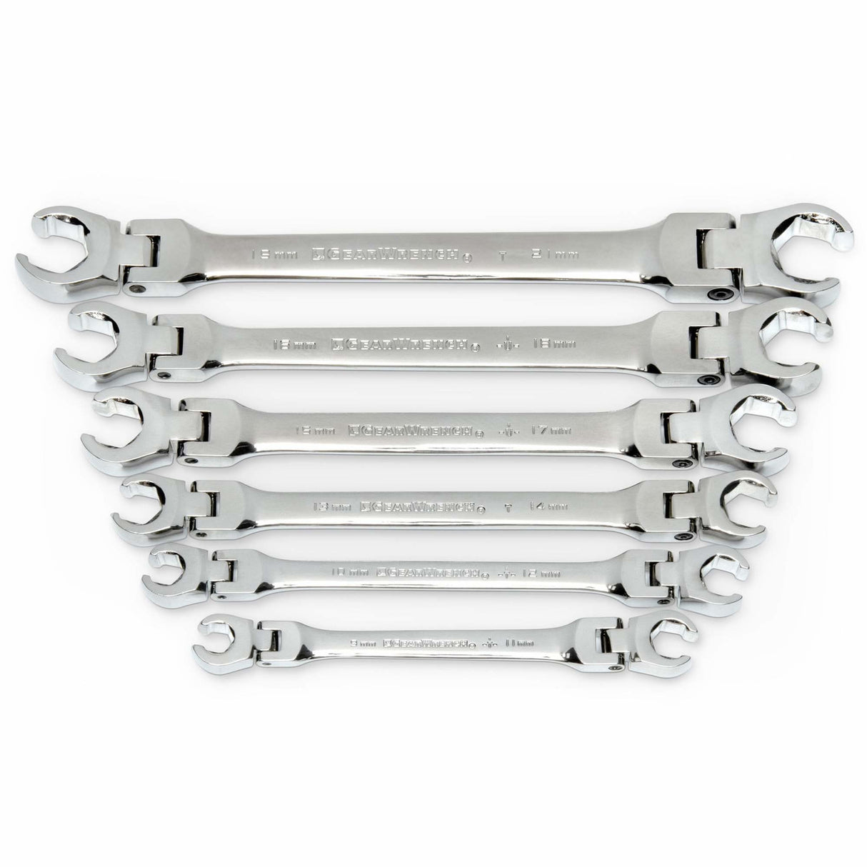 Wrench Set, Flare Nut/Flex Head, 6 Pieces, Metric