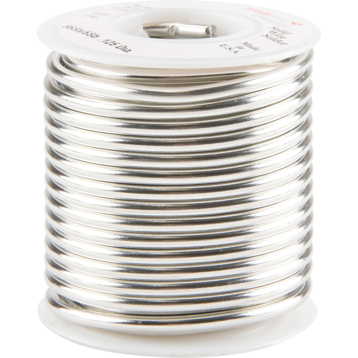 Common Solder, Lead-Free, 95% Tin 5% Antimony, Solid Core, 0.125" Dia.