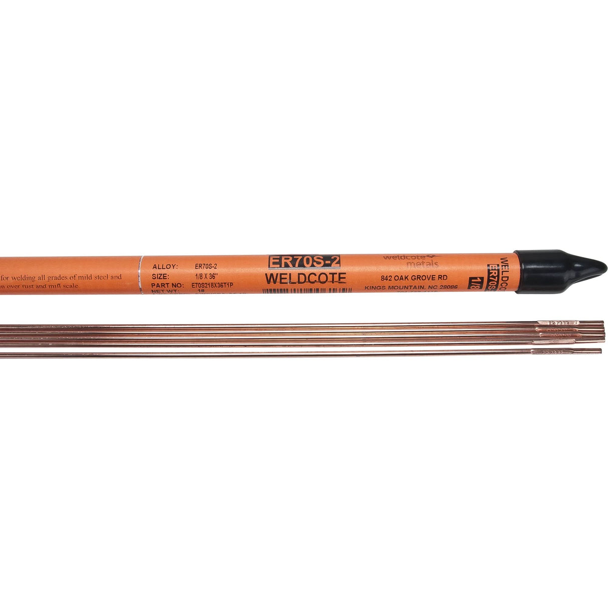 36" Cut Length TIG Rods, 1/16", Triple Deoxidized Steel