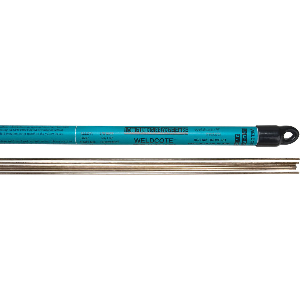 36" Cut Length TIG Rods, 3/32", Low Fuming Bronze-Bare