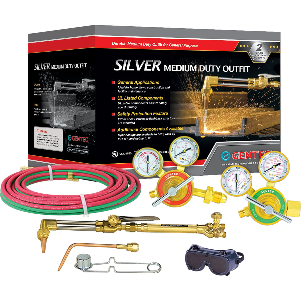 Silver Medium-Duty Welding & Cutting Outfits, 1/2" Cut, 1/4" Weld