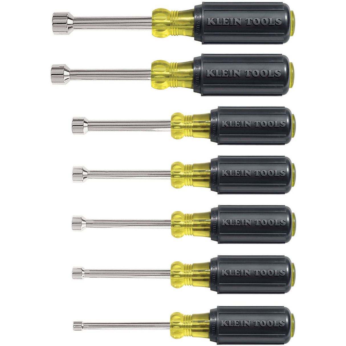 3" Shaft Cushion Grip Nut Driver Sets, 7 Pcs., Magnetic