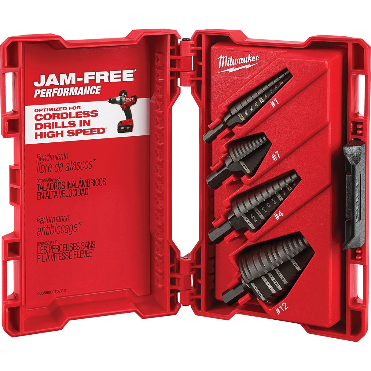 Step Drill Bit Set, 4 Pieces, High Speed Steel