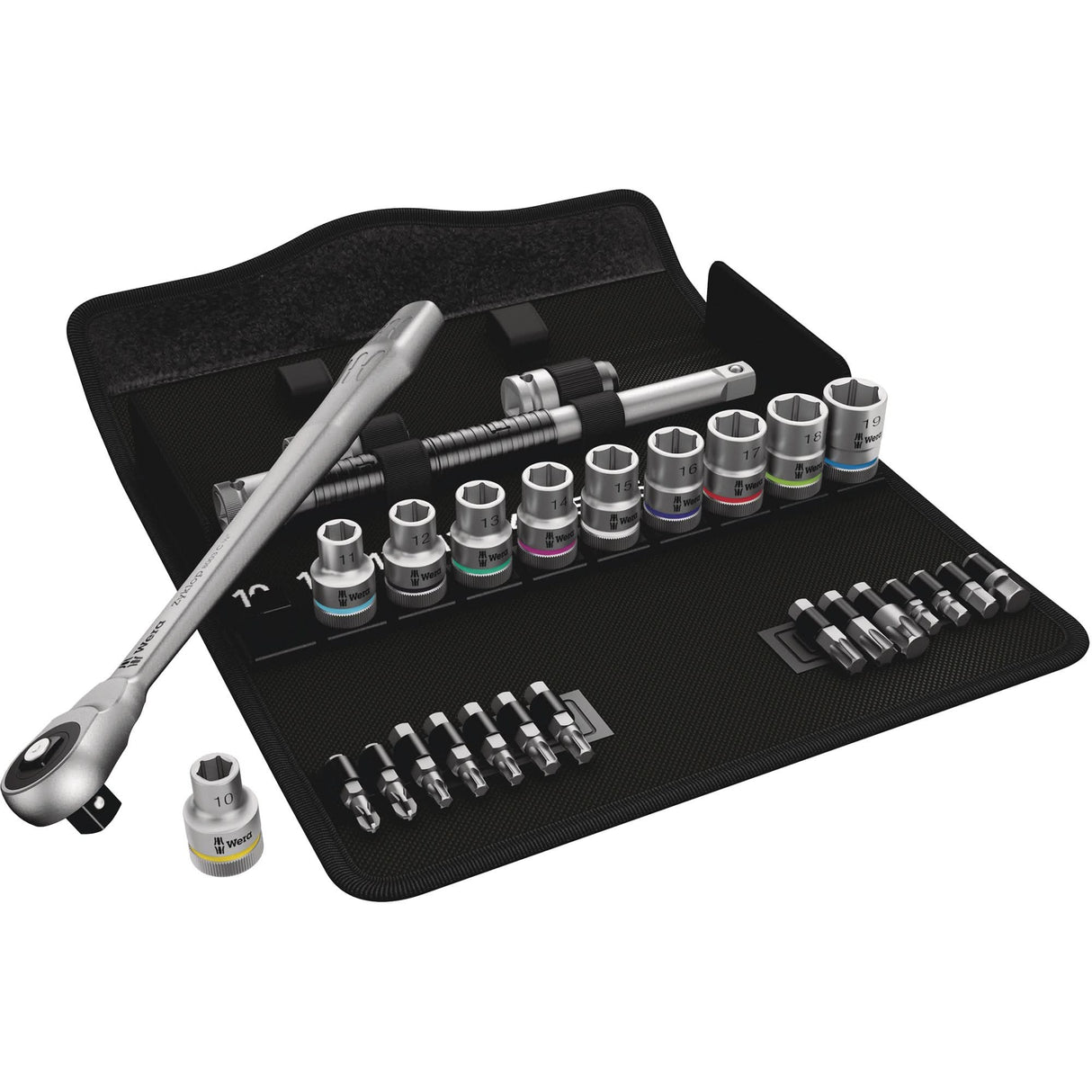 Zyklop Metric Metal Ratchet Set, 28 Pcs, 1/2" Drive Size
