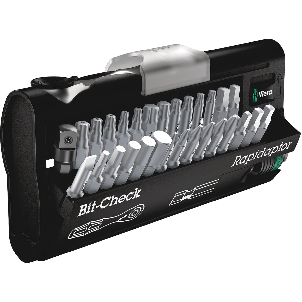 Bit Check 30 Zyklop mini 1/4 With bits and adaptor, Hex/Phillips/Slot/Square/Torx®/Torx® Tamper, 1/4" Drive, 30 Pcs