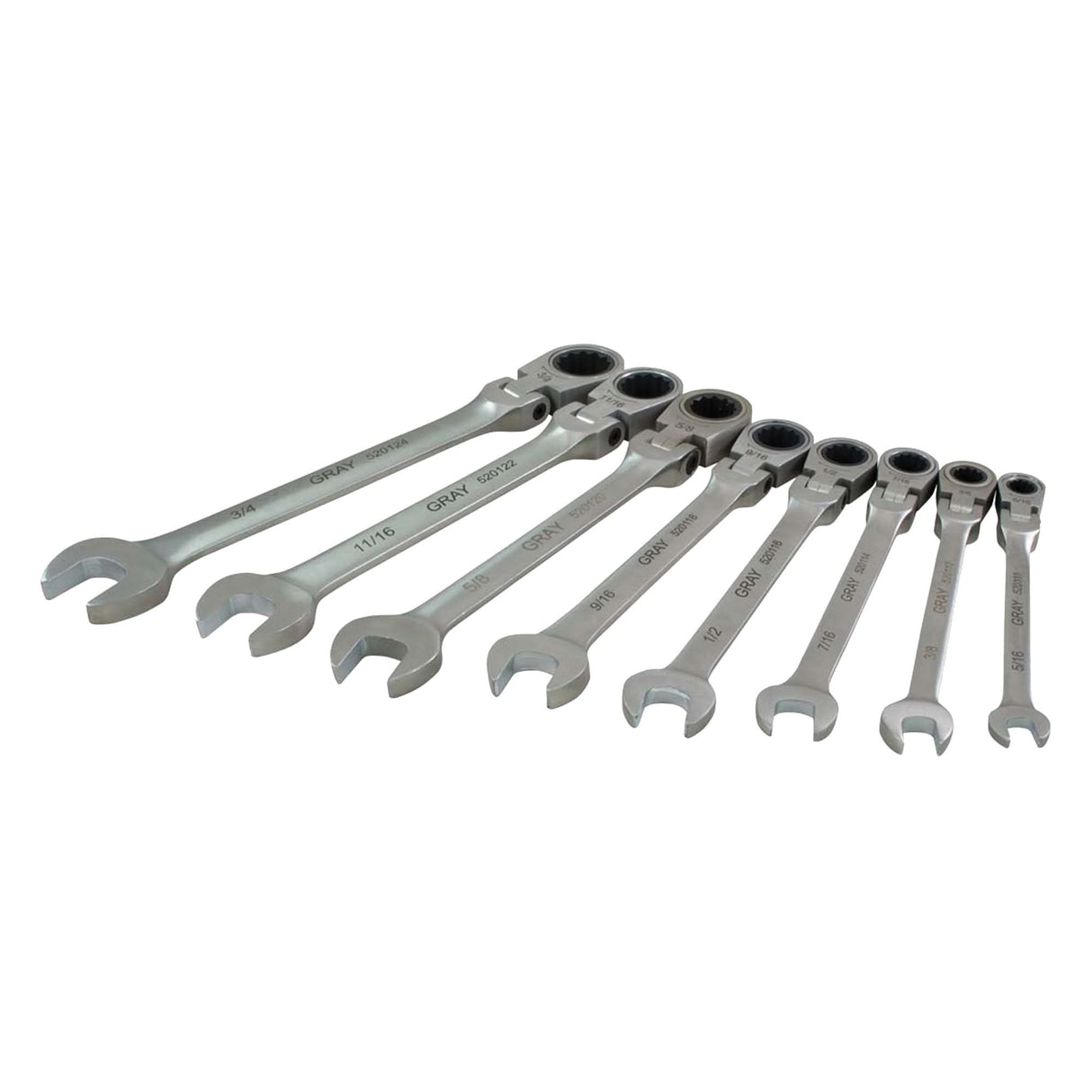 Wrench Set, Combination, 8 Pieces, Imperial