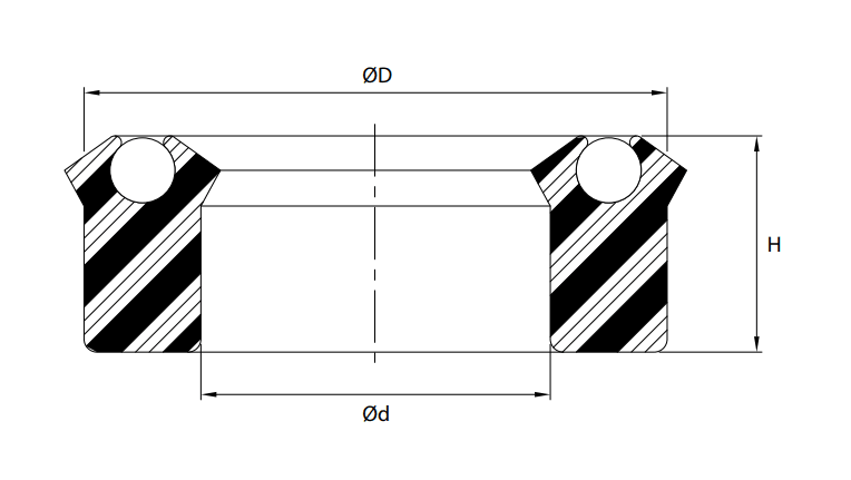 Type B Polypak® Rod/Piston U-Seal 2.375" x 3.125" x 0.625" - AU/NBR